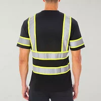 Smiths Workwear Reflective Safety Mens Crew Neck Short Sleeve Moisture Wicking Pocket T-Shirt