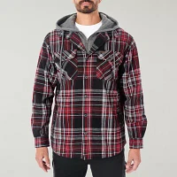 Smiths Workwear Hooded Sherpa Lined Flannel Mens Midweight Shirt Jacket