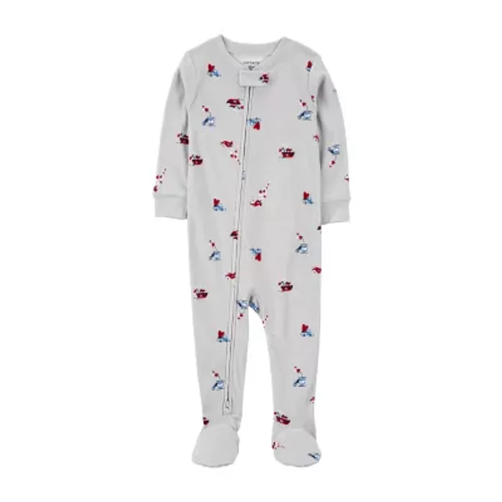 Carter's Toddler Boys Crew Neck Long Sleeve Footed Pajamas