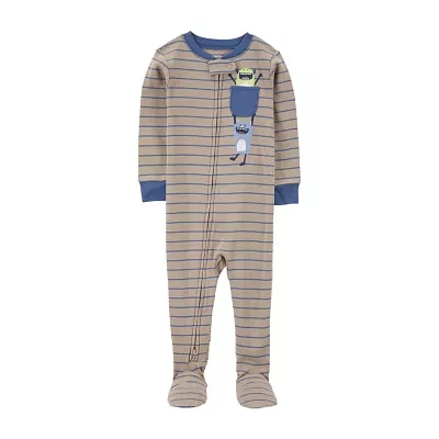 Carter's Toddler Boys Crew Neck Long Sleeve Footed Pajamas