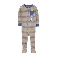 Carter's Toddler Boys Crew Neck Long Sleeve Footed Pajamas