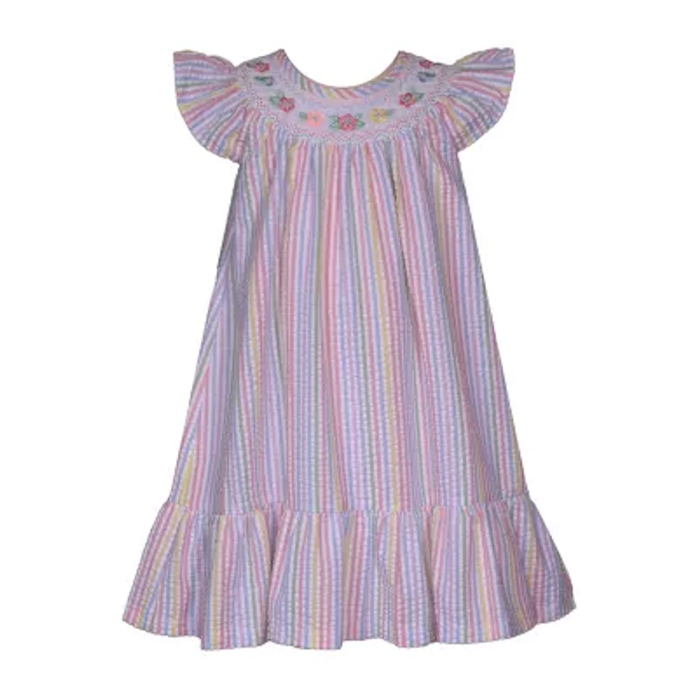 Bonnie Jean Little Girls Sleeveless Flutter Sleeve A-Line Dress