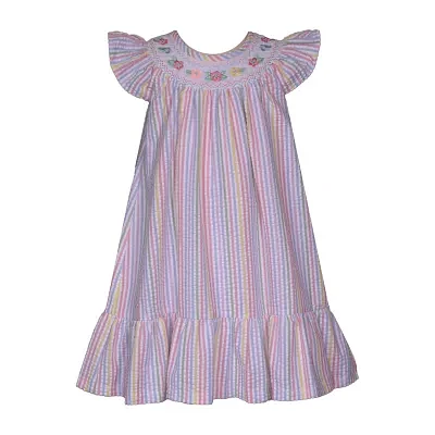 Bonnie Jean Little Girls Sleeveless Flutter Sleeve A-Line Dress