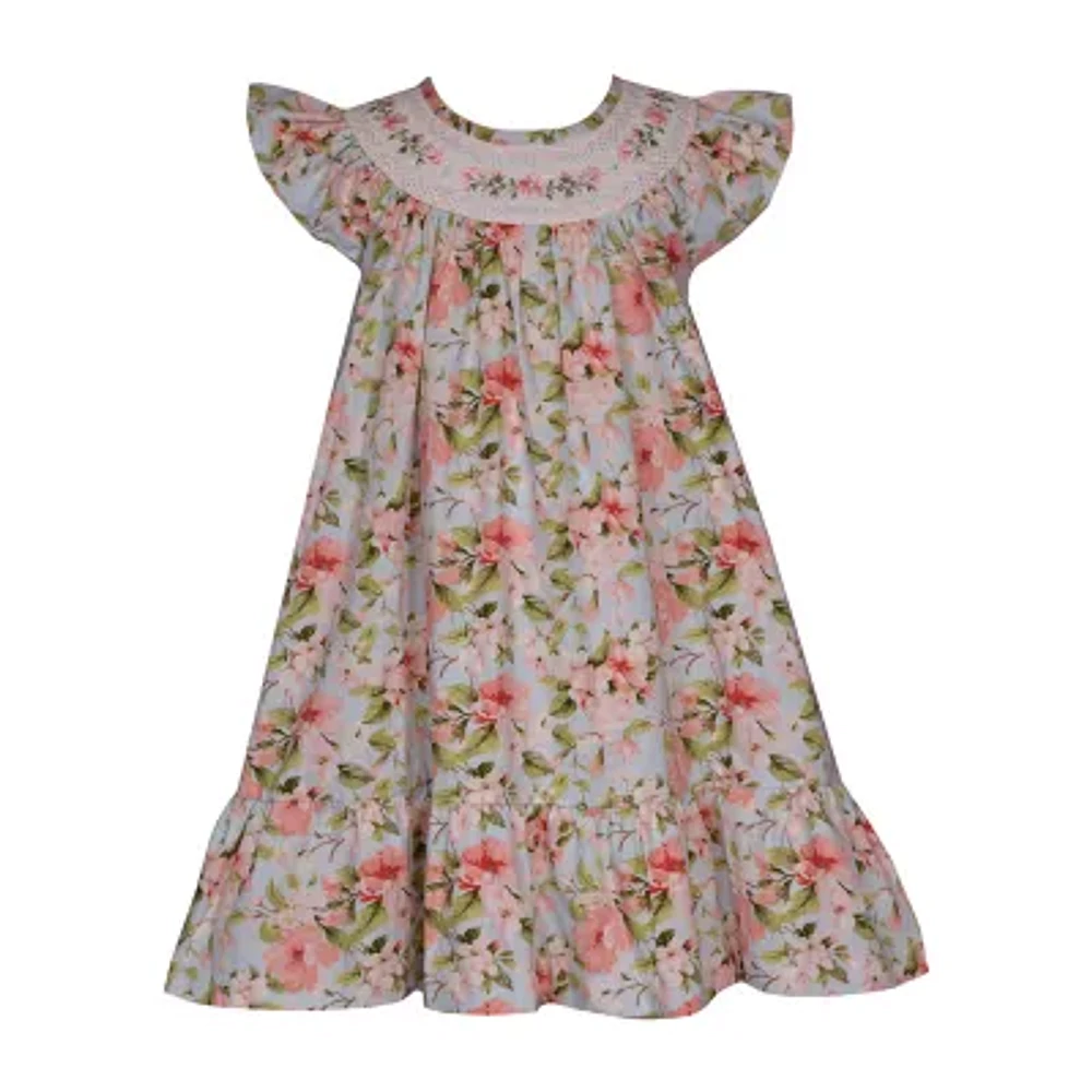 Bonnie Jean Little Girls Sleeveless Flutter Sleeve A-Line Dress