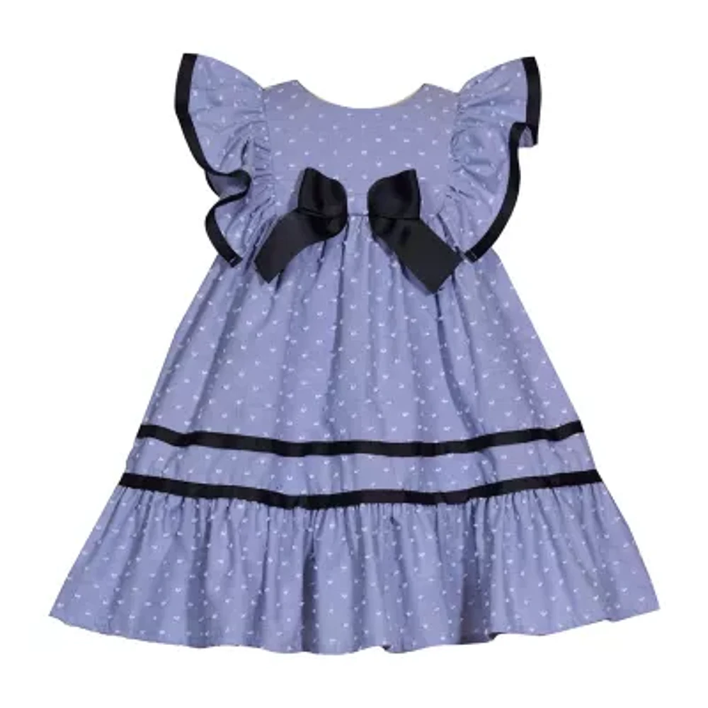 Bonnie Jean Little Girls Sleeveless Flutter Sleeve Empire Waist Dress