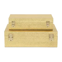 Cheungs Gold Faux Snakeskin Rectangular 2-pc. Decorative Box