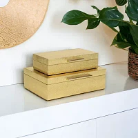 Cheungs Gold Faux Snakeskin Rectangular 2-pc. Decorative Box