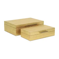 Cheungs Gold Faux Snakeskin Rectangular 2-pc. Decorative Box