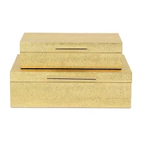 Cheungs Gold Faux Snakeskin Rectangular 2-pc. Decorative Box