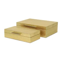 Cheungs Gold Faux Snakeskin Rectangular 2-pc. Decorative Box