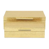 Cheungs Gold Faux Snakeskin Rectangular 2-pc. Decorative Box