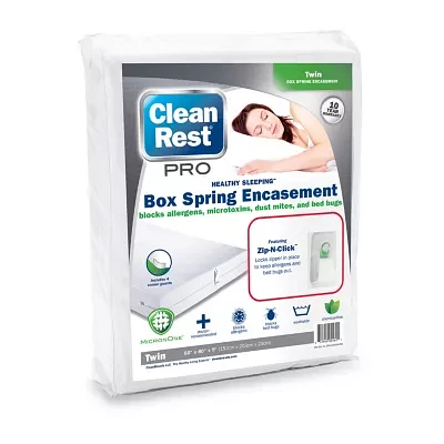 CleanRest Pro Zip Box Spring Bed Bug Blocker Dust Mite Barrier Breathable Mattress Encasement