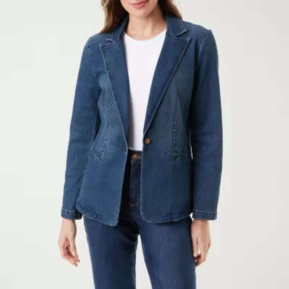 Gloria Vanderbilt Ultra Lightweight Denim Womens Topcoat Coat