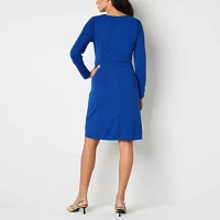 R & K Originals Womens Long Sleeve Fit + Flare Dress