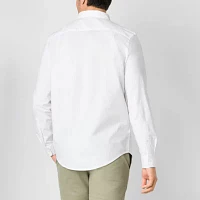 St. John's Bay Stretch Poplin Mens Classic Fit Long Sleeve Button-Down Shirt