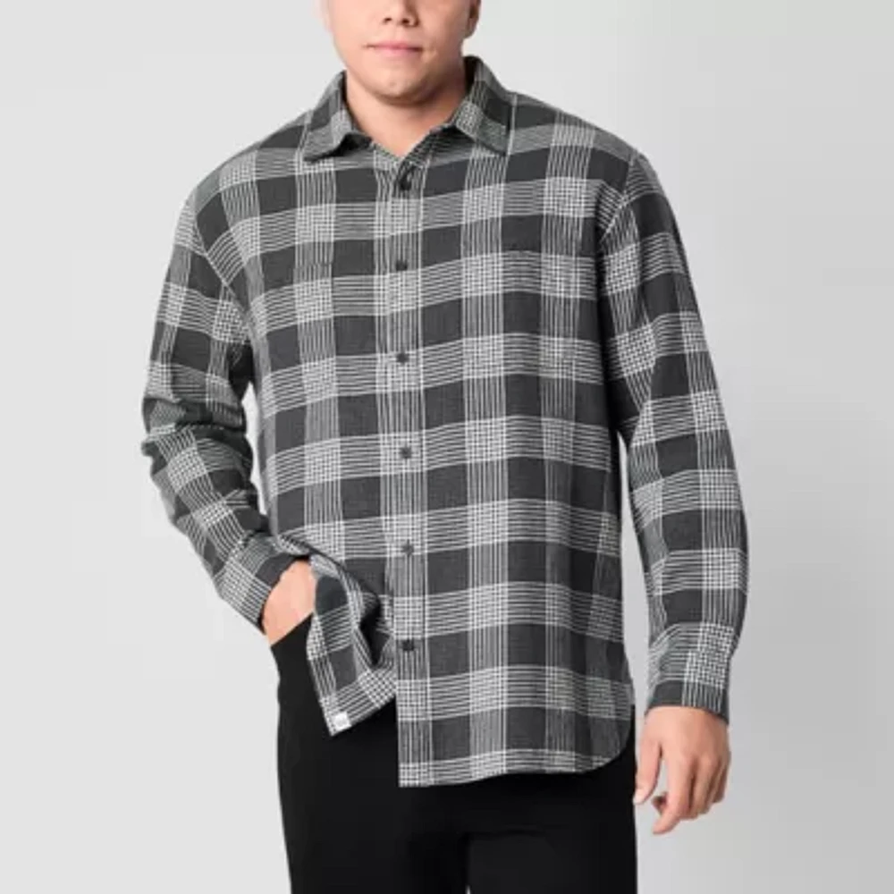 mutual weave Lightweight Big and Tall Mens Regular Fit Long Sleeve Flannel Shirt