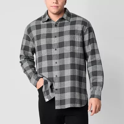 mutual weave Lightweight Big and Tall Mens Regular Fit Long Sleeve Flannel Shirt