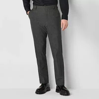 J. Ferrar Mens Slim Plaid Fit Flat Front Suit Pants