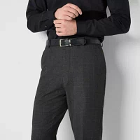 J. Ferrar Mens Slim Plaid Fit Flat Front Suit Pants