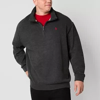 U.S. Polo Assn. Big and Tall Mens Mock Neck Long Sleeve Quarter-Zip Pullover