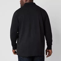 Shaquille O'Neal XLG Big and Tall Mens Regular Fit Long Sleeve Polo Shirt