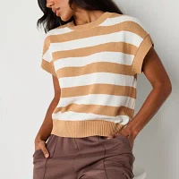 Stylus Womens Crew Neck Short Sleeve Pullover Sweater