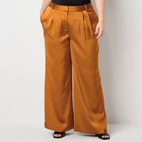 Worthington Plus Womens Wide Leg Pant