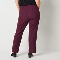 Liz Claiborne Womens Mid Rise Slim Pant-Plus