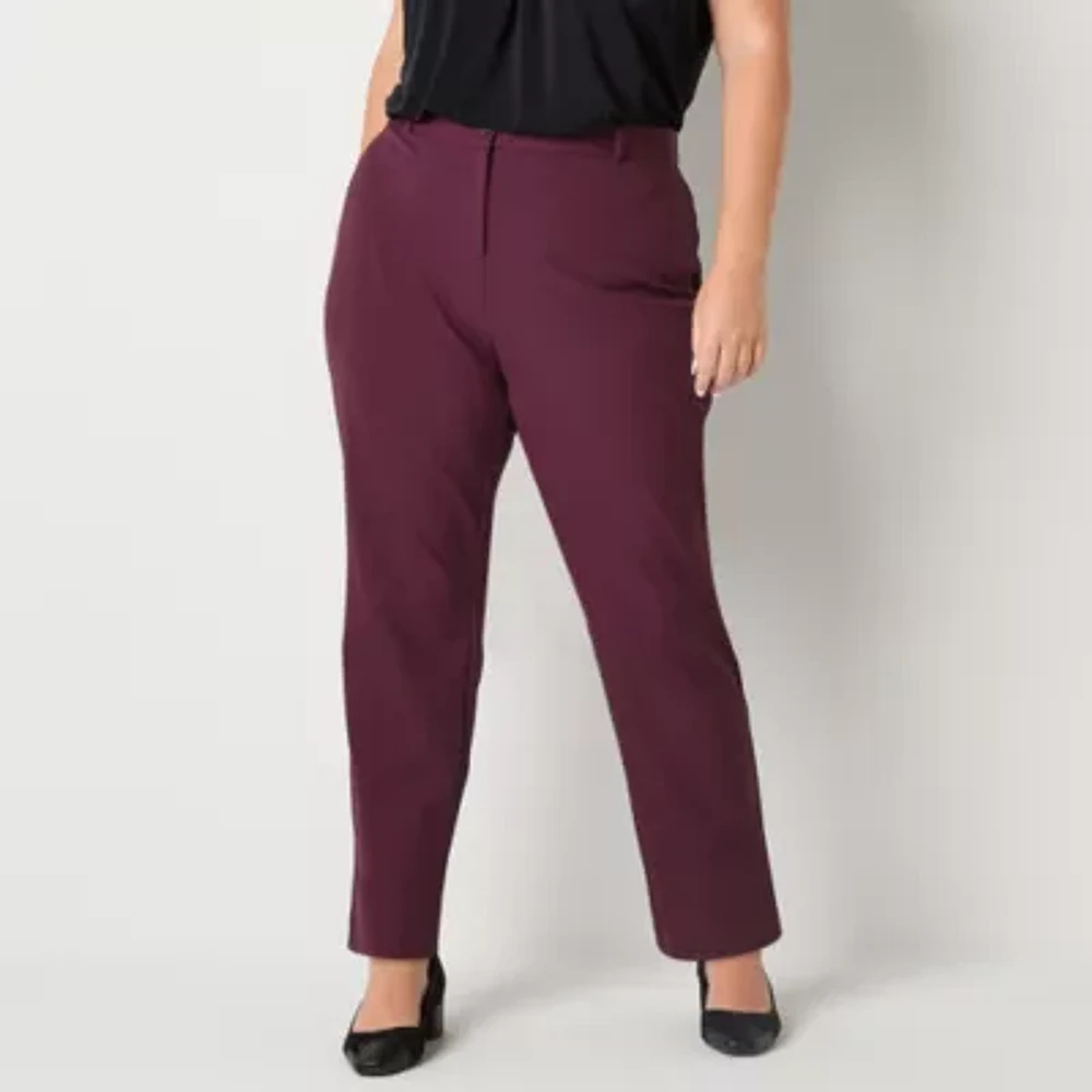 Liz Claiborne Womens Mid Rise Slim Pant-Plus