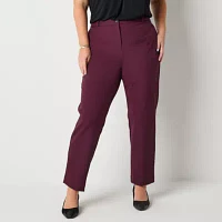 Liz Claiborne Womens Mid Rise Slim Pant-Plus