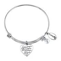 Footnotes Sisters Stainless Steel Bangle Bracelet