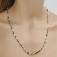 Stainless Steel 24 Inch Solid Link Chain Necklace