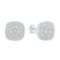 Diamond Blossom 1 CT. T.W. Natural White Diamond 10K White Gold 11.4mm Stud Earrings