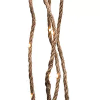 Kurt Adler 6-Foot Brown Burlap Rope Lights With Warm String Lights