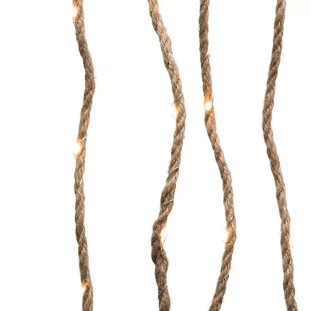 Kurt Adler 6-Foot Brown Burlap Rope Lights With Warm String Lights