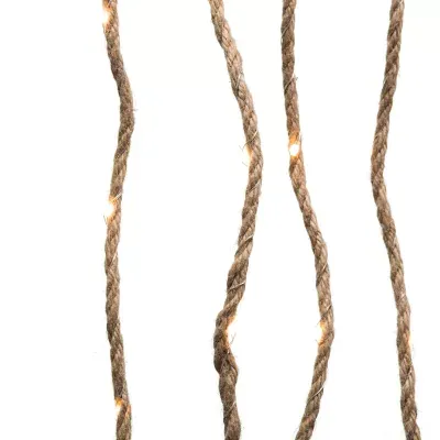 Kurt Adler 6-Foot Brown Burlap Rope Lights With Warm Constant String Lights