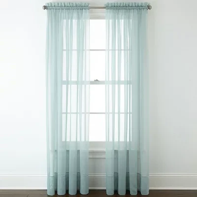 Home Expressions Rod Pocket Sheer Single Curtain Panels