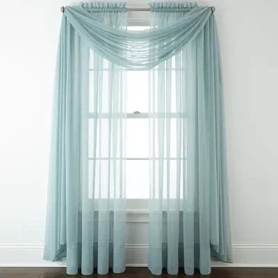 Home Expressions Rod Pocket Sheer Single Curtain Panels
