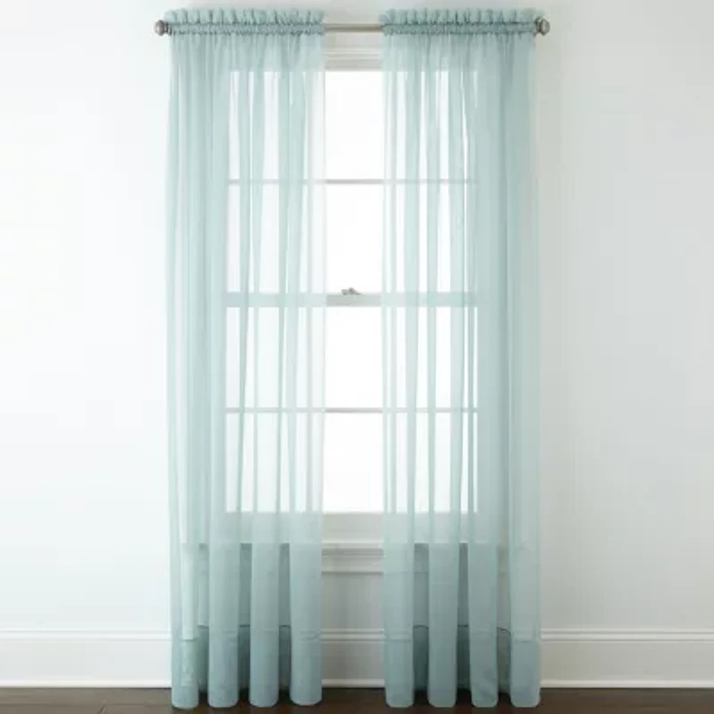 Home Expressions Sheer Rod Pocket Single Curtain Panel