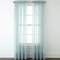 Home Expressions Sheer Rod Pocket Single Curtain Panel