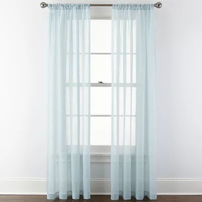 Home Expressions Crushed Voile Sheer Rod Pocket Single Curtain Panel