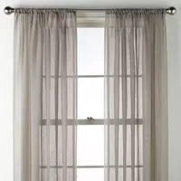 Home Expressions Crushed Voile Sheer Rod Pocket Single Curtain Panel