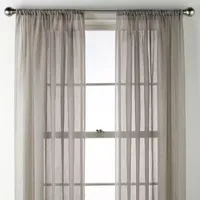 Home Expressions Crushed Voile Rod Pocket Sheer Single Curtain Panel