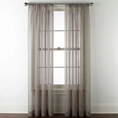 Home Expressions Crushed Voile Sheer Rod Pocket Single Curtain Panel