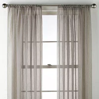 Home Expressions Crushed Voile Sheer Rod Pocket Single Curtain Panel