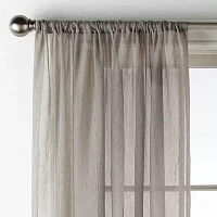 Home Expressions Crushed Voile Sheer Rod Pocket Single Curtain Panel