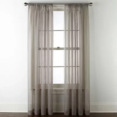 Home Expressions Crushed Voile Rod Pocket Sheer Single Curtain Panels