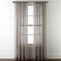 Home Expressions Crushed Voile Rod Pocket Sheer Single Curtain Panels