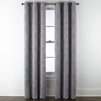 Regal Home Sterling Energy Saving Embroidered Blackout Grommet Top Curtain Panel