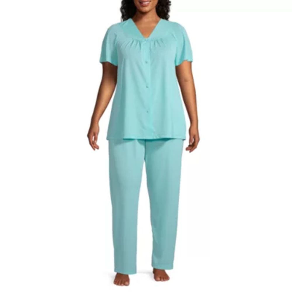 Liz Claiborne Womens 2-pc. Crew Neck Short Sleeve Capri Pajama Set -  JCPenney